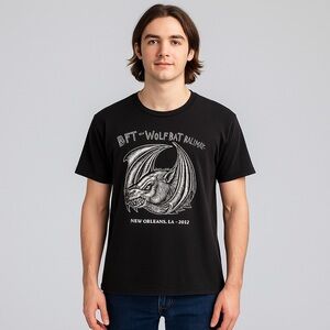 Wolfbat Graphic Cut Out Tee Black Small